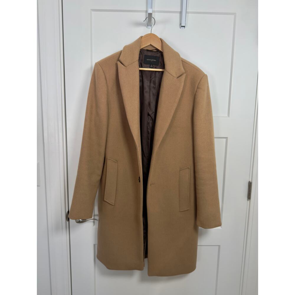 Men’s Banana Republic Wool Top Coat Camel M Medium L Large 736729